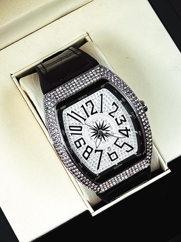 Fm Diamond Leather Strap